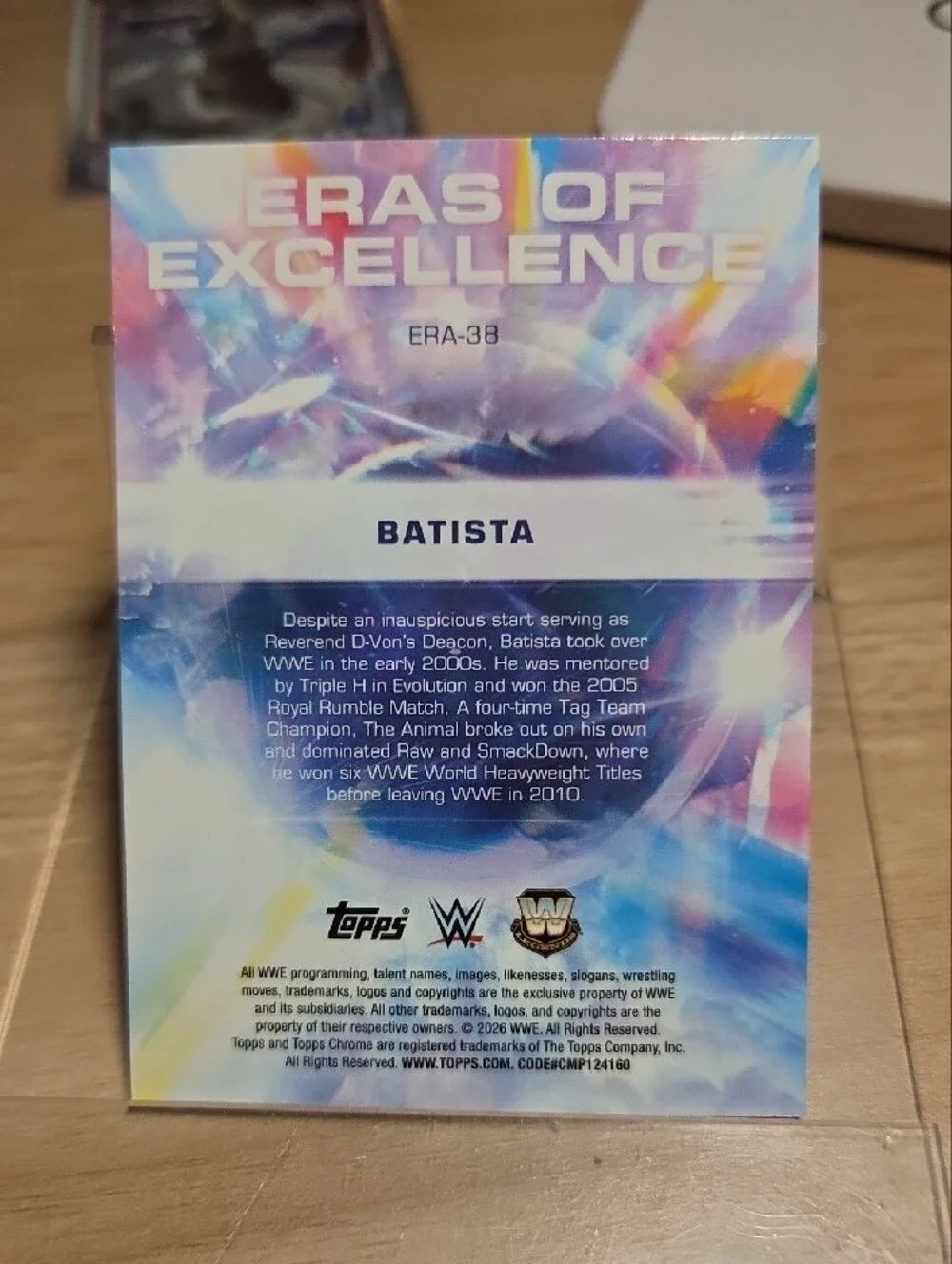2026 Topps Chrome WWE Holographic Multicolor 'Eras of Excellence' Batista